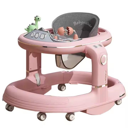 Premergator 4in1, Cyrax, Antemergator, Balansoar, Scaun de Masa, Functie Muzicala, din ABS, Roti Universale, Inaltime Reglabila, Sistem Antirasturnare, Greutate Portanta 25 kg, +6 Luni, Roz
