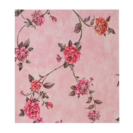 Rola Autoadeziva pentru Perete,  din Panza, 10 m, Rezistenta la Umezeala, 2.5 mm Grosime, Model Trandafiri, Roz