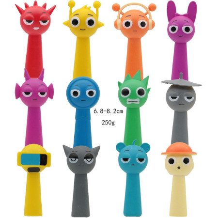 Mini Figurina Sprunki, Cyrax, MisteryBox, 12 Personaje Diverse de Colectionat, 6.8 - 8.2 cm, Multicolor