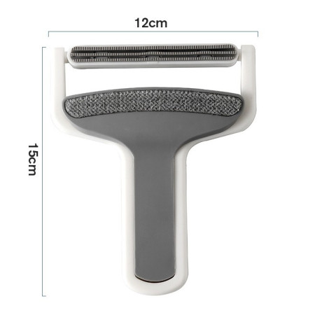 Perie de Indepartarea a Parului si Scamelor,  12 x 15 cm, Maner Confortabil, Alb/Gri