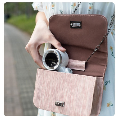 Mini Ventilator Portabil,  5 Trepte de Viteza, Afisaj Digital, Incarcare USB, 5V, 2A, 5.95 x 5.2 x 17.2 cm, Verde