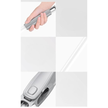 Mop Plat,  cu Sistem de Stoarcere, 4 Lavete Incluse, Lungime Telescopica 140 cm, Argintiu