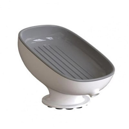 Savoniera din Plastic,  cu Ventuza, Design Modern, Gri