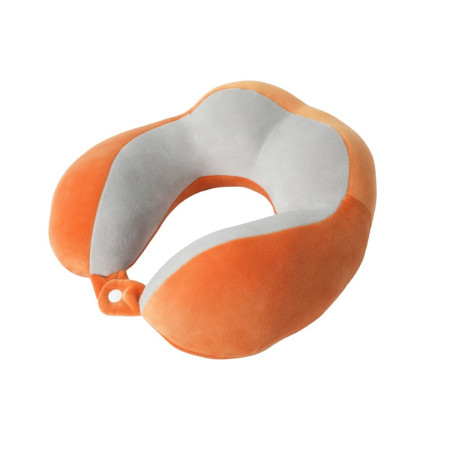 Perna de Voiaj  Pentru Gat, din Bumbac, 4 Cocoase Pentru Confort, Accesoriu de Voiaj, Birou, Masina, Sistem Prindere Capse, Portocaliu