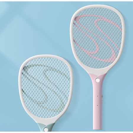 Paleta Electrica pentru Tantari, Muste sau Insecte LED,  Plastic, Casa si Gradina, Anti-insecte, Alb-Roz