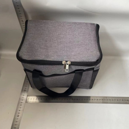 Geanta Termica Cyrax pentru Pranz, Compartimente Telefon si Tacamuri, Multifunctionala, Impermeabila, 24x18x21 cm, Gri