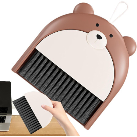 Set Matura si Faras,  Pentru Birou, din PP, Model Ursulet, 23.5 x 18 cm, Maro