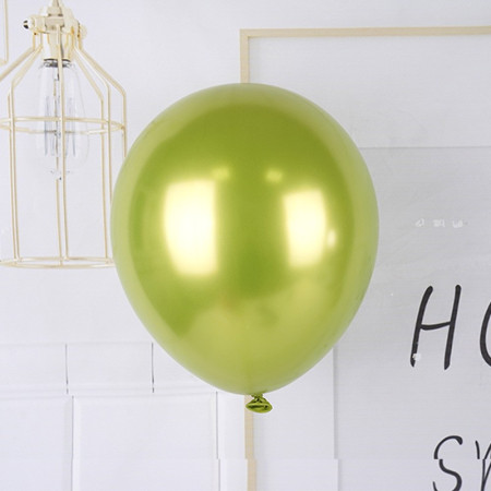 Set 12 Baloane, Cyrax, din Latex Chrome, 25 cm, Verde Lime