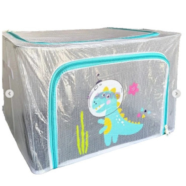Cutie de Depozitare,  pentru Camera Copiilor, 66L, din PVC, Model Dinozaur, 50 x 40 x 33 cm, Transparent