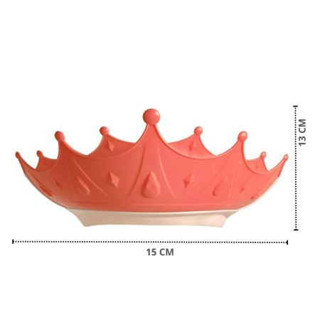 Cyrax Viziera de Protectie Baie Pentru Copii, Fippy, Model Coroana, Dimensiune ajustabila, Durabil, Usor de curatat, Impotriva Samponului, pentru Ochi si Urechi, TPE+PP, 15x13 cm, Rosu