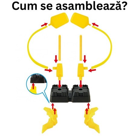 Cyrax Jucarie pentru copii, lansator rachete cu piciorul, doua lansatoare, 6 rachete cu lumini