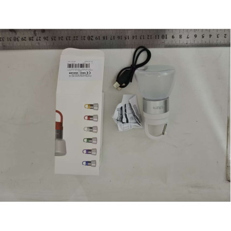 Lampa Portabila,  de Voiaj/Camping, Incarcare USB, IPX5, LED RGB, din ABS, 300 mAh, 10 x 5.5 x 5.5 cm, Alb