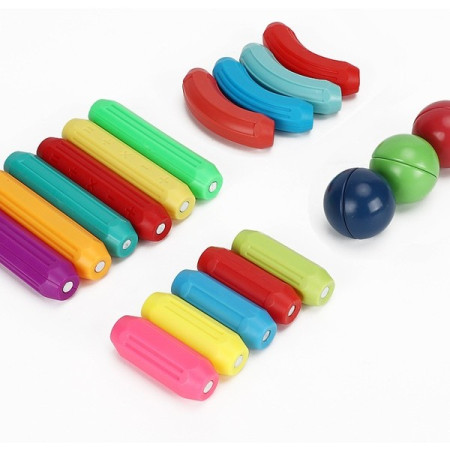 Set 36 de Piese Magnetice de Constructie, Cyrax, Puzzle, Forme, 3 Ani, ABS, Magnet, 18x6x16 cm, Multicolor
