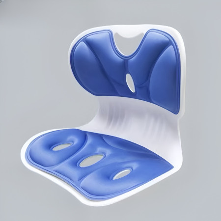 Suport pentru Scaun, Cyrax, pentru Corectarea Posturii, Portabil, Ergonomic, Ameliorare Durere, Respirabil, 36x34x33 cm, Marime L, Albastru