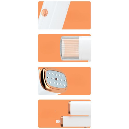 Aparat de Calcat Vertical Portabil cu Abur,  Putere 1000W, Rezervor de 100 ml, Priza, Functie Anti Calcar si Auto Curatare, Pliabil, 15x17x7.5 cm, Alb