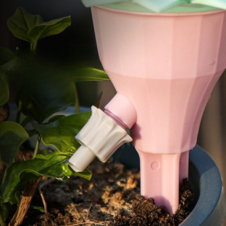 Set picuratoare cu valva pentru irigare  design floare, viteza reglabila, fixare prin infigere, practic, 16.8 x 9 cm, roz