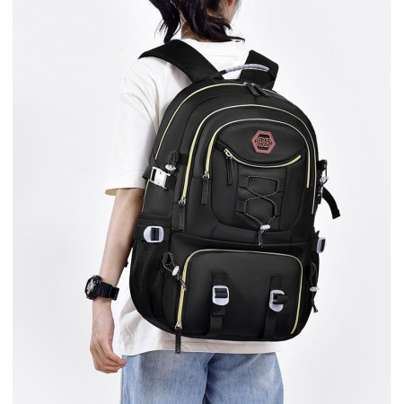 Rucsac Multifunctional pentru Calatorie,  pentru Alpinism, Voiaj, Drumetii, din Panza Oxford, 34x16x52 cm, Negru