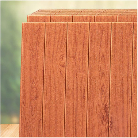 Set 10 Placi Tapet 3D,  70 x 70 cm, Grosime 3 mm, din Rasina, Tip Placi de Lemn, Suprafata Acoperita 4.9 mp, Maro Roscat
