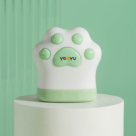 Ruleta Portabila,  Ruleta mini pentru Copii, Model Labuta de Pisica, cu Prindere, pentru Masurat Diametrul, 5.5 x 6.5 cm, Banda 1.5m, Verde