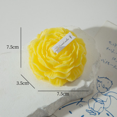 Lumanare Parfumata,  Model Trandafir, Ardere 10h, 70 g, 7.5 x 3.5 cm, Parfum de Citrice, Galben