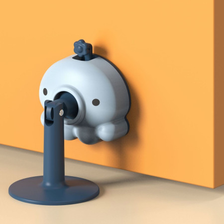 Opritor de Usa,  din Silicon, cu Prindere de Podea, Anti-Coliziune, 5.5 x 5.5 x 5.5cm, Albastru