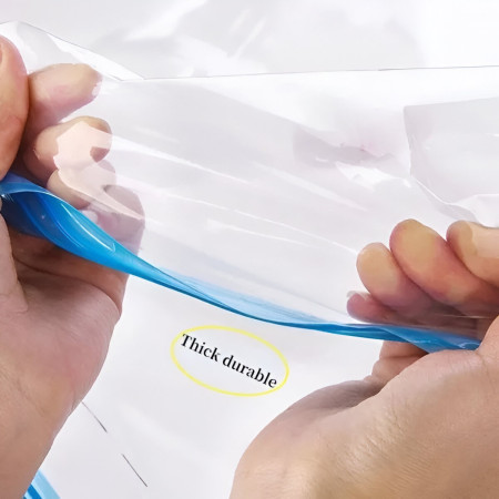 Set 3 Saci de Vidat Haine,  Marimi Diferite, Vidare prin Vacuum, Reutilizabili, Impermeabili, Pompa Inclusa, Transparent