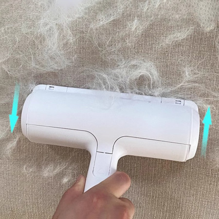 Rola pentru Parul de Animale,  cu Maner 19x19x6cm, Alb/Rosu