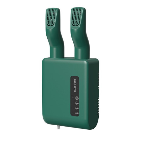 Uscator de Pantofi,  Functie de Uscare, Dezinfectie, Dezodorizare, Montaj pe Perete fara Perforare, din PVC, Silentios, Timer, Verde