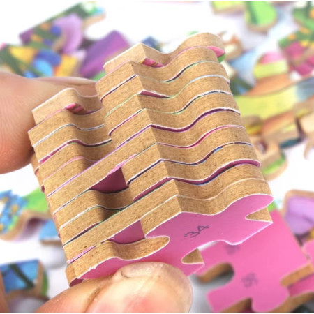 Puzzle 60 de Piese din Lemn in Cutie Metalica, Cyrax, Model Ratuste, Educativ, Dezvoltare Abilitati Cognitive, pentru Prescolari, 22.5x13.5 cm, Multicolor