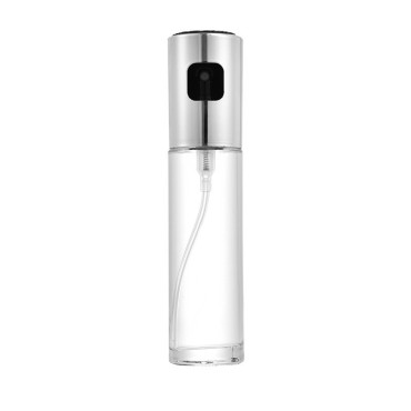 Sticla Pulverizator pentru Bucatariei, Cyrax, Spray pentru Gratar, din Sticla cu Capac din Inox, 18 x 4.2 cm, volum 100 ml, Trasnparenta cu Capac Gri