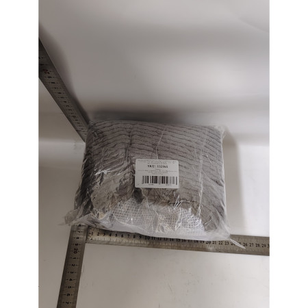 Geanta pentru Spalare Incaltaminte,  pentru Masina de Spalat, cu Fibre Pufoase in Interior, cu Fermoar, Curatare 360 de Grade, 39x19 cm, Gri deschis