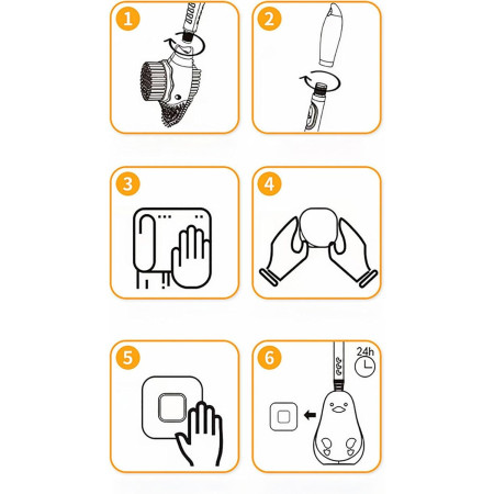 Perie de Toaleta,  cu Suport de Perete, Recipient Detergent, 2 Tipuri de Perii, Model Rata, Albastru