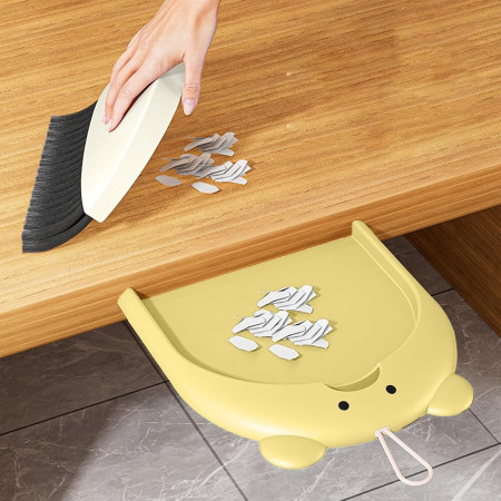 Set Matura si Faras,  Pentru Birou, din PP, Model Ursulet, 23.5 x 18 cm, Galben