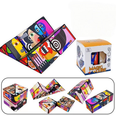 Jucarie Interactiva, Cyrax, 3D Cub Rubik, Diferite Forme, Anti-stress, Abstract, Multicolor