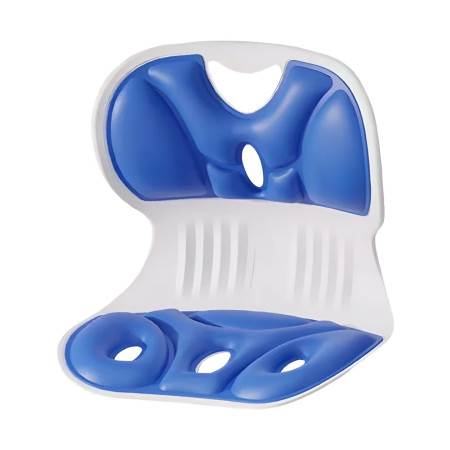 Suport pentru Scaun, Cyrax, pentru Corectarea Posturii, Portabil, Ergonomic, Ameliorare Durere, Respirabil, 36x34x33 cm, Marime L, Albastru