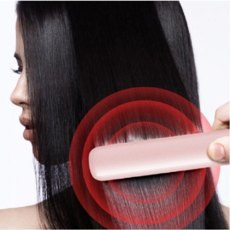 Placa de Par fara Fir, Cyrax, Adaptor Tip C, Tensiune 5V, Capacitate Baterie 3000 mAh, Indreptat, Ondulat, 4 Trepte de Temperatura, 21.8 x 3.1 x 3.4.1 cm, Roz