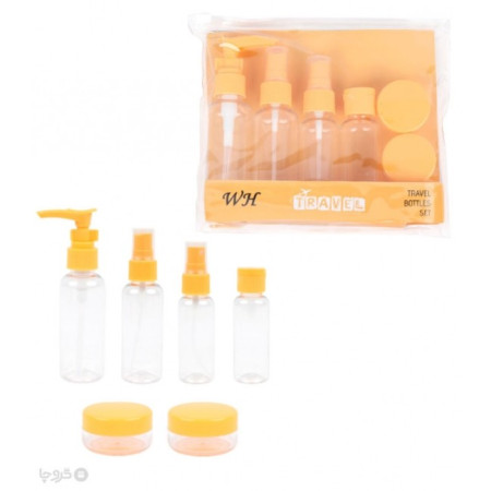 Set Recipiente pentru Cosmetice, Cyrax, 5 Piese, cu Gentuta, pentru Calatorii, Reutilizabile, Portocaliu, Material Plastic, 40 ml, 10g