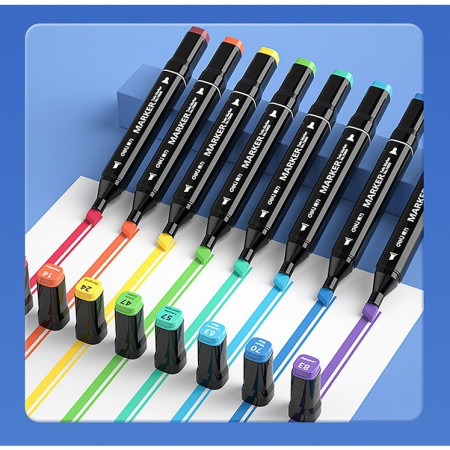 Set 30 Markere, Cyrax, pe Baza de Ulei, Dublu Capat, Subtire 1mm si Gros 6 mm, Geanta Depozitare, 15 cm, Multicolor