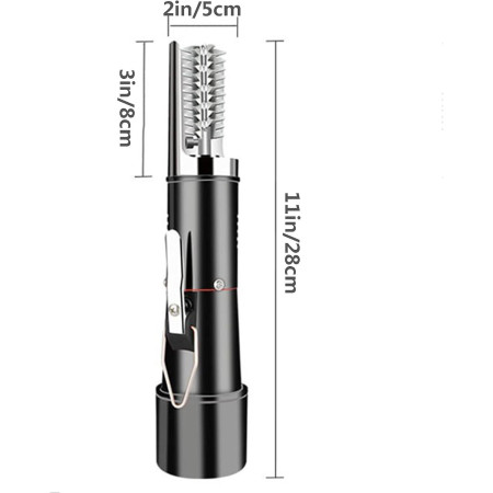 Dispozitiv Electric de Curatare Solzi Peste, Cyrax, din Otel Inoxidabil, 28 x 5 cm, Negru