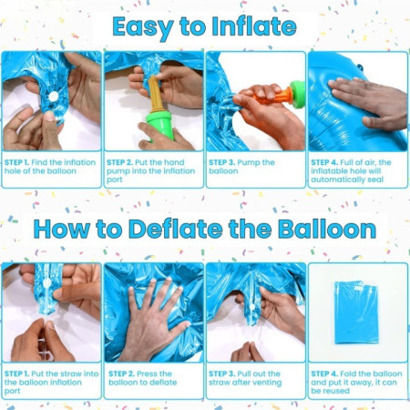 Balon din Folie Metalizata, Cyrax, Figurina Cifra, Tema Aniversare 100 cm, Ambalaj Individual, Pai inclus, Umflare cu Aer sau Heliu, Albastru, Cifra 2
