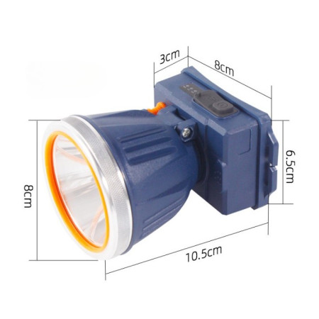 Lanterna LED de Montat pe Cap,  cu Raza Lunga de Zoom, Reincarcabila USB, Far Telescopic, Rezistent la Apa, Reglabil, pentru Pescuit in Aer Liber, Camping, Lumina Puternica, Lanterna, 10.5x8x6.5 cm, Albastru