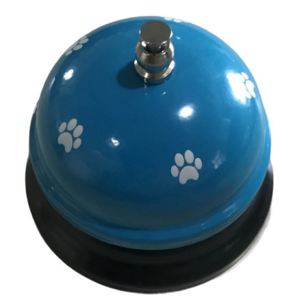 Clopotel Metalic Multifunctional,  Alastru cu Imprimeu Labuta Alba, 7.5x7.5x6.5 cm, Dresaj, Receptie, Restaurante