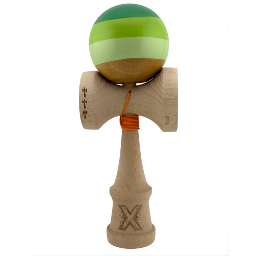 Kendama X Originala, Profesionala, Cyrax, Big Cups V2, Super Sticky Legendary Cupe Mari, Rulment Metalic cu Ata 55 cm, Verde Mix...