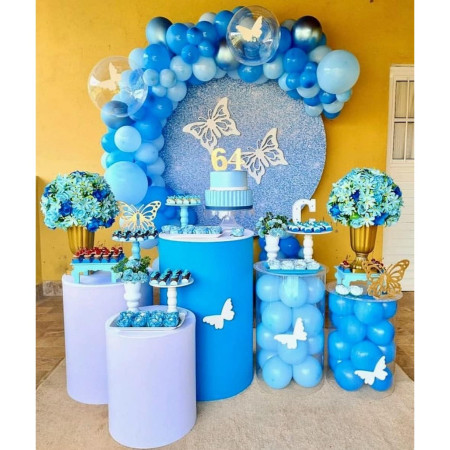 Set 12 Baloane, Cyrax, din Latex Standard, 13 cm, Albastru Deschis