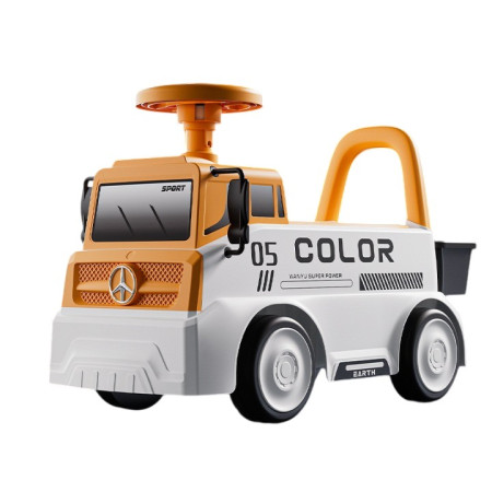 Mașinuță pentru copii, Cyrax, 3 ani, Model Camion, Sport, Claxon, Cutie Depozitare, 62x26x40 cm, Portocaliu