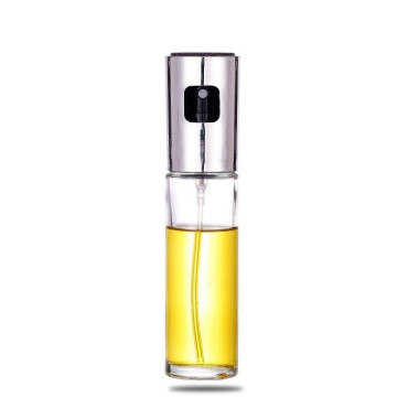 Pulverizator Ulei, Otet, Cyrax, din Sticla, 100 ml, Reincarcabil, 18.3 x 4.3 cm, Capac Lucios, Argintiu