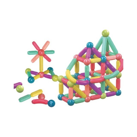 Set 42 de Piese Magnetice de Constructie, Cyrax, Puzzle, Forme, 3 Ani, ABS, Magnet, 20x6.5x18 cm, Multicolor