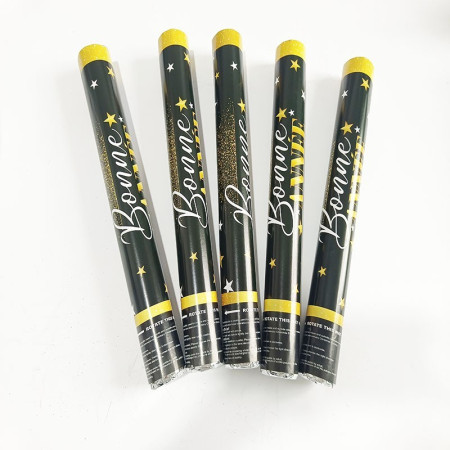 Tub de Confetti, Cyrax, Bonne Annee, 30x5 cm, Confetii Stelute din Aluminiu, Auriu/Argintiu