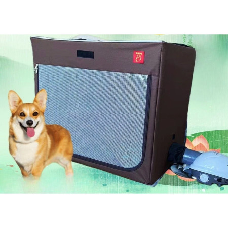 Cusca Animale pentru Uscare Blana,  din Textil, Fereastra Transparenta, 53 x 36 x 42 cm, Gri