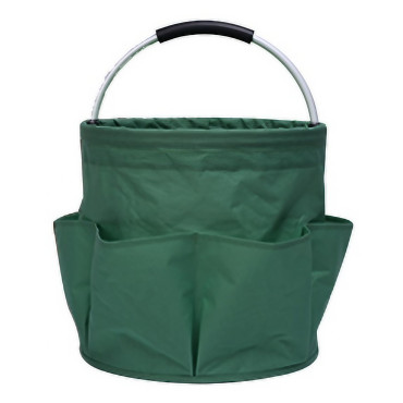 Geanta Cos pentru Scule de 17L,  Buzunare Exterioare, Cos de Picnic Portabil, Cos pentru Plaja, Cos pentru Curatenie, din Material Oxford 600 D, 28 x 28 x 28 cm, Verde
